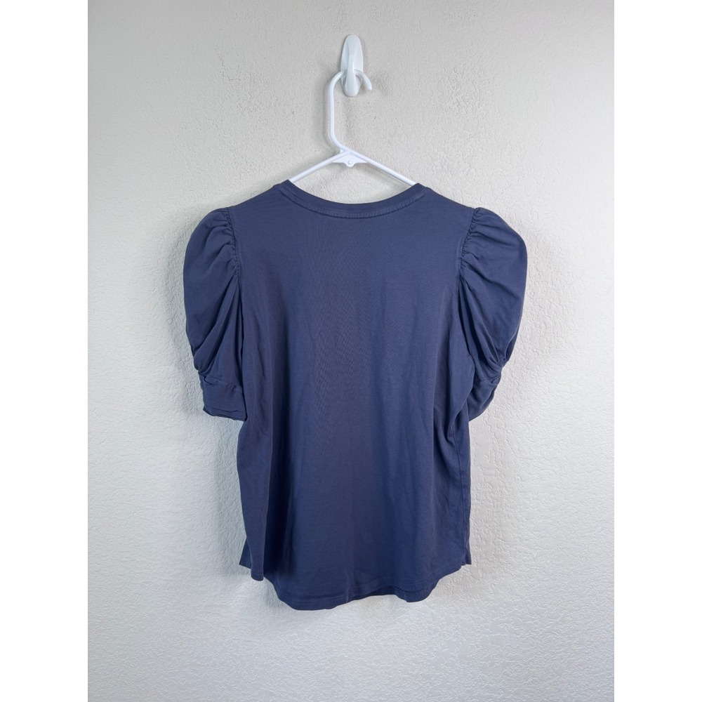 Summersalt Puff Sleeve Top Women's S Blue Pima Cotton Romantic Coquette‎ Casual - Picture 5 of 5